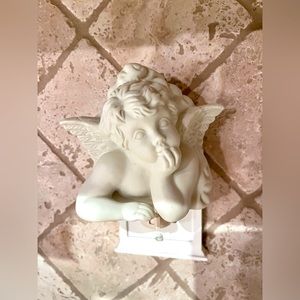 Winged Cherub Night Light Cover With Light Wall Plug In